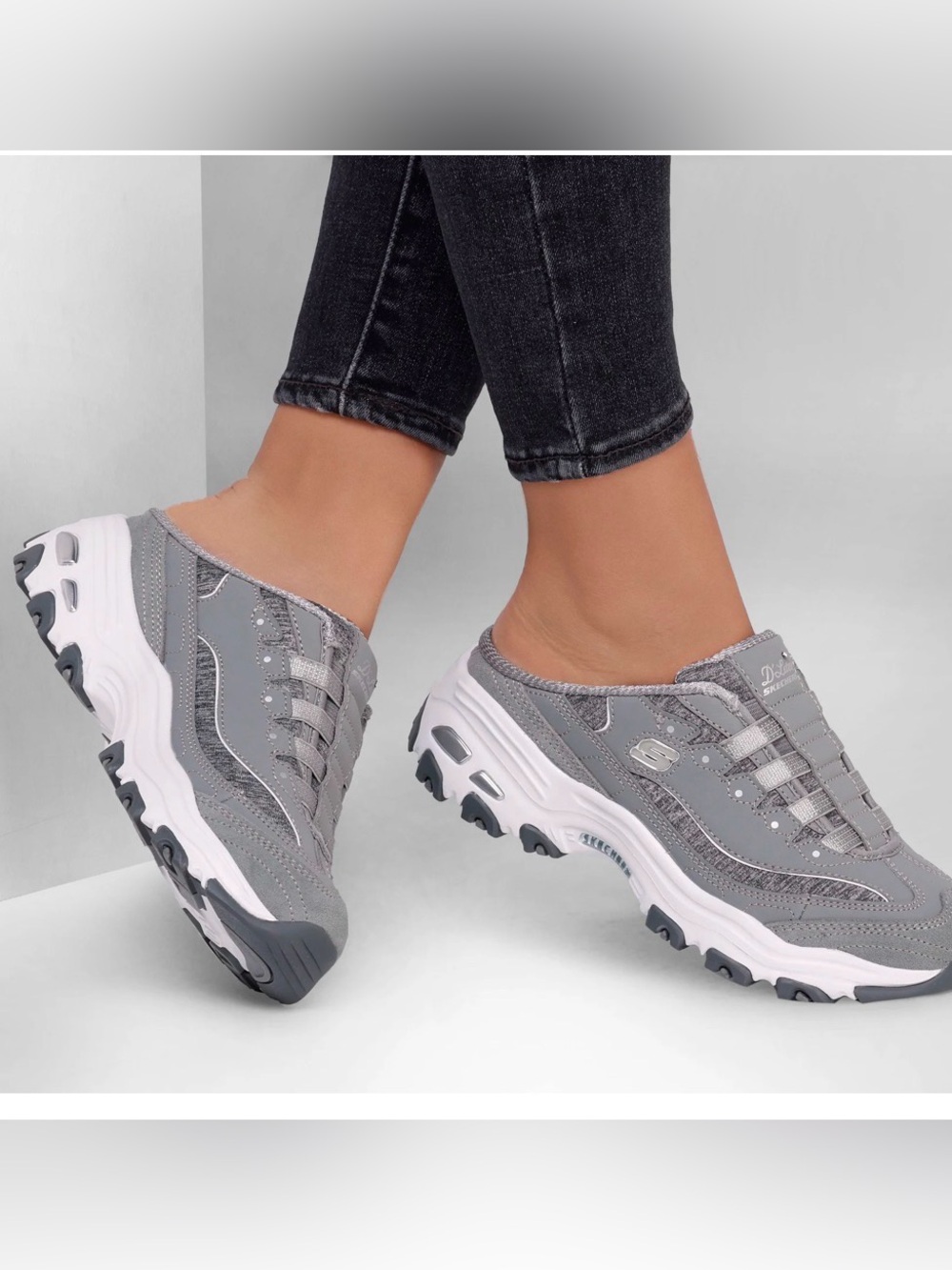Skechers Women's Gray Sneakers with Aqua Memory Foam Insoles